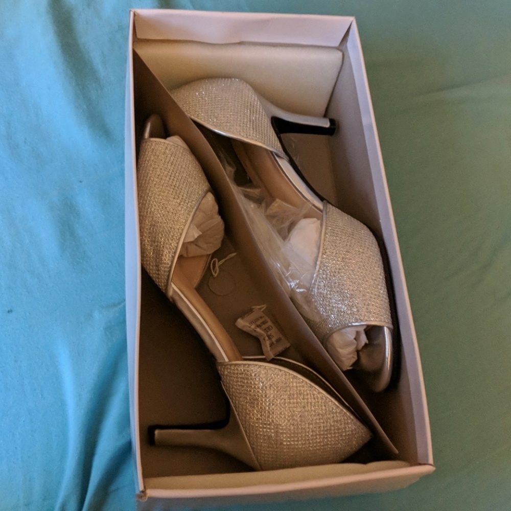 Silver high heels